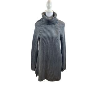 Nasty Gal‎ Grey Turtleneck Sweater Dress or Tunic Sweater Wool Blend Size Medium